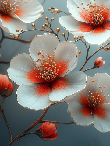 白红花金装饰画