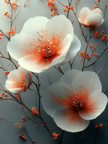 白红花金装饰画