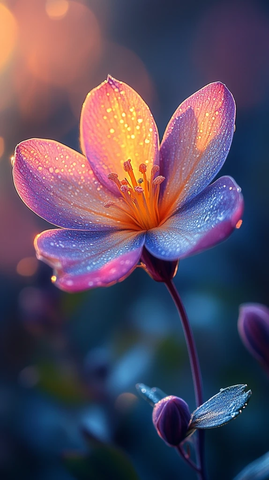 黄紫渐变花瓣特写