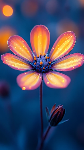 黄紫渐变花瓣特写