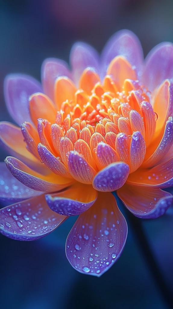 黄紫渐变花瓣特写