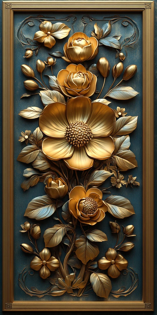 金色花卉婚礼中心