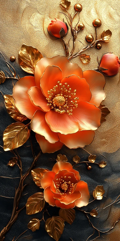 金色花卉婚礼中心