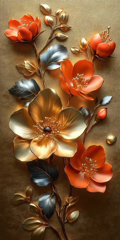 金色花卉婚礼中心