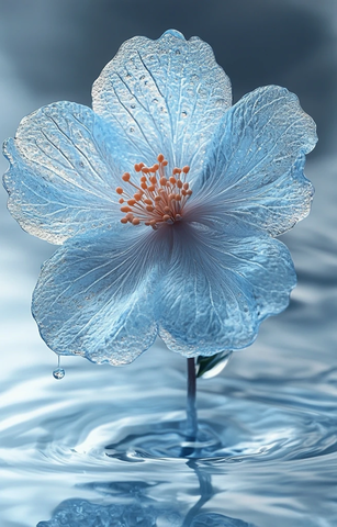 玻璃花浮云水纹