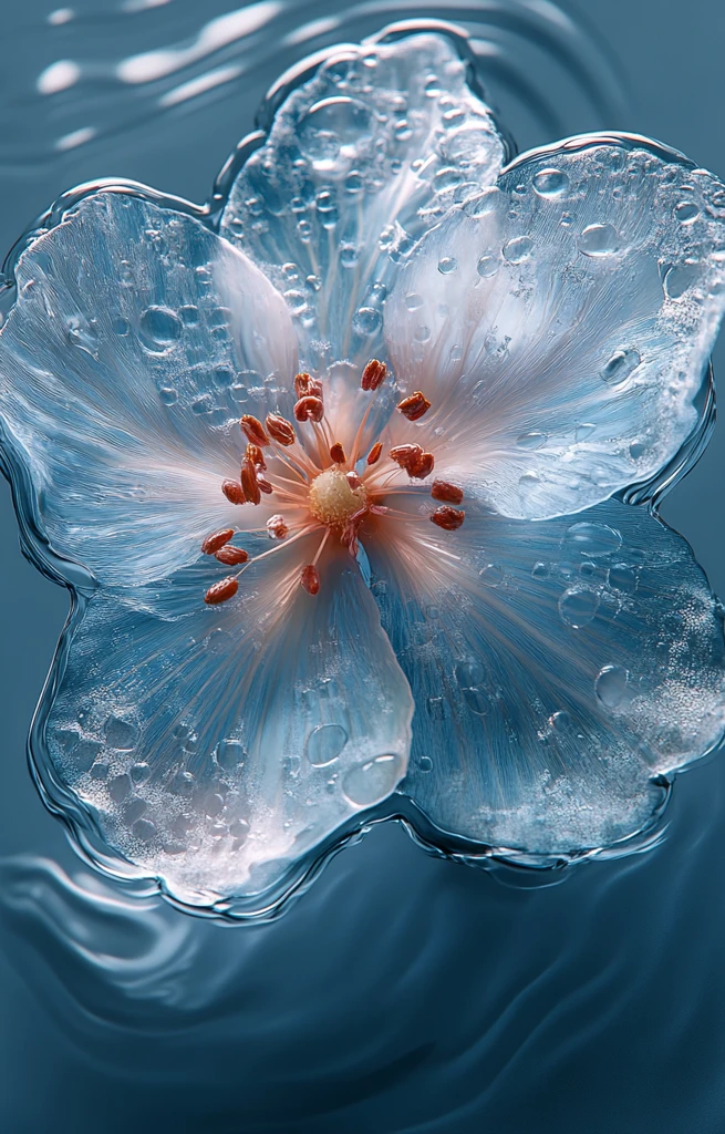 玻璃花浮云水纹