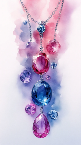 水彩珠宝背景图