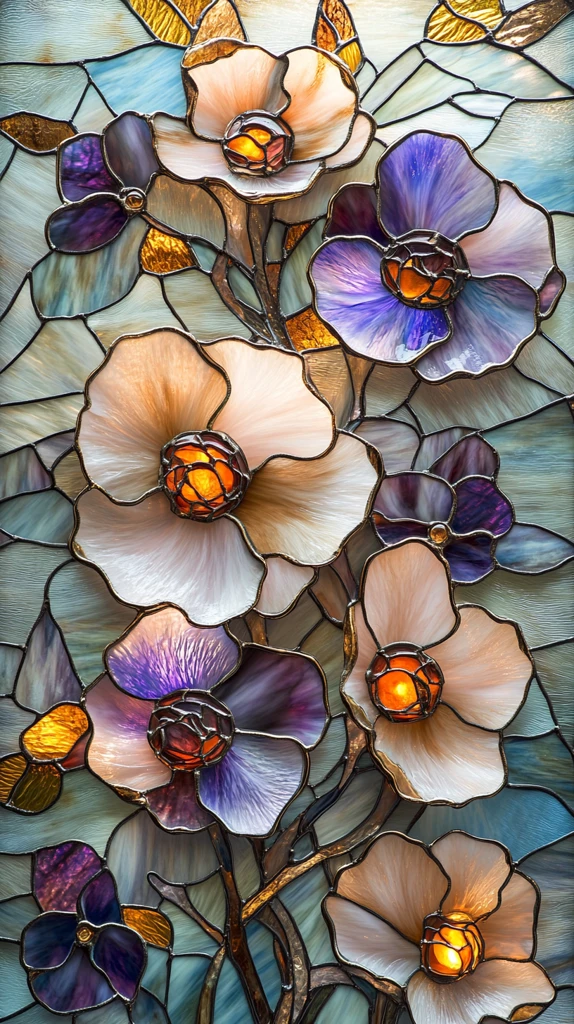 紫花金边玻璃窗