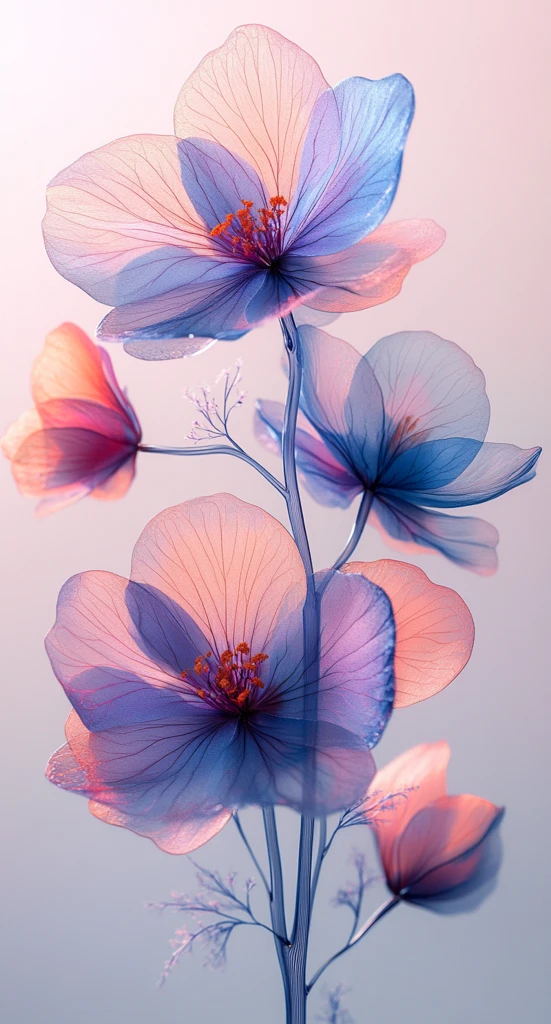 蓝色紫色花朵特写