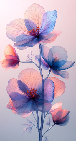 蓝色紫色花朵特写