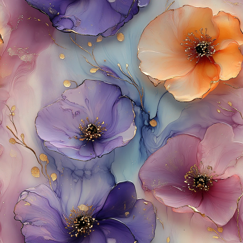 酒精墨水花卉纹理