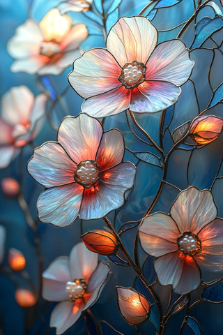 珍珠花纹玻璃窗