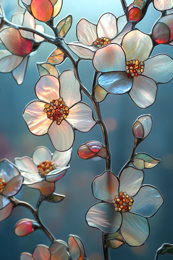 珍珠花纹玻璃窗