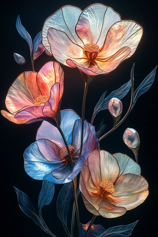 珍珠花纹玻璃窗