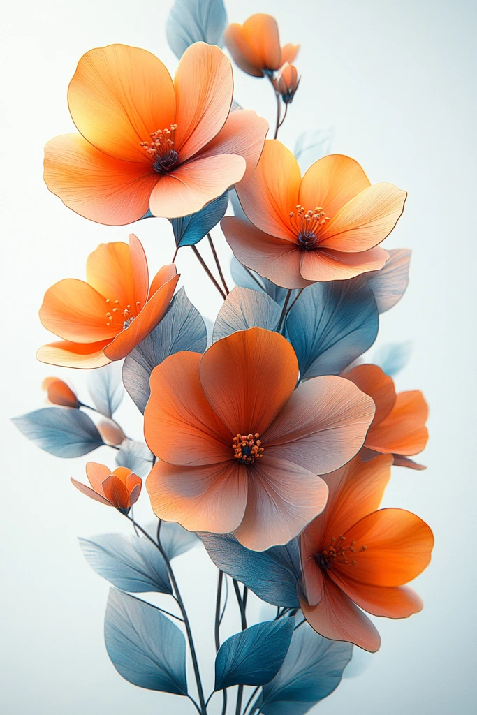 鲜花立体图案设计