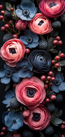 暗色花卉组合