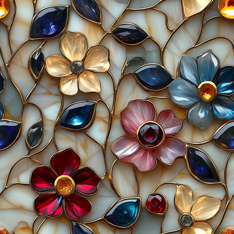 宝石花朵图案