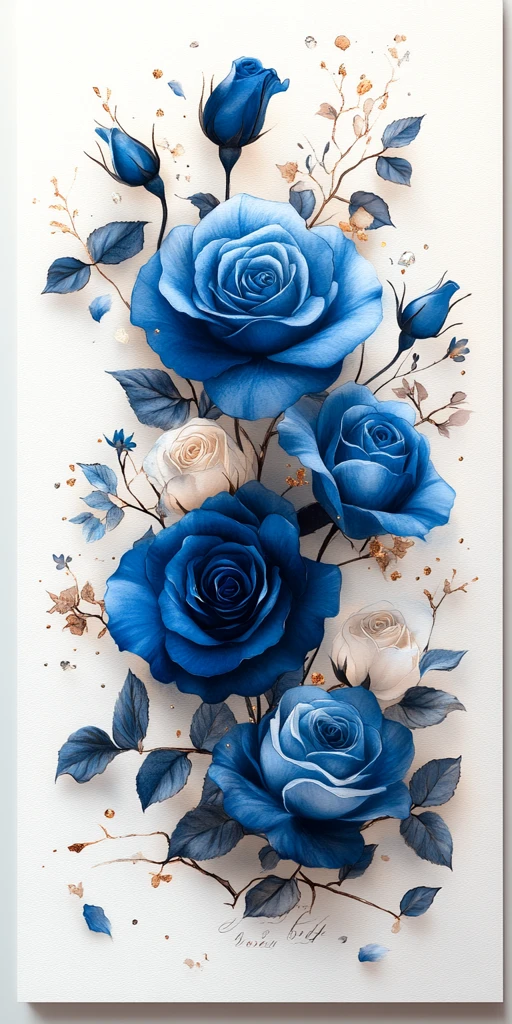 蓝色玫瑰生日邀请