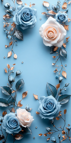 蓝色玫瑰生日邀请