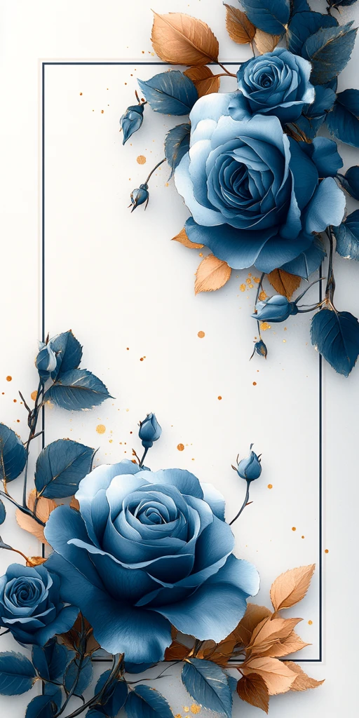 蓝色玫瑰生日邀请