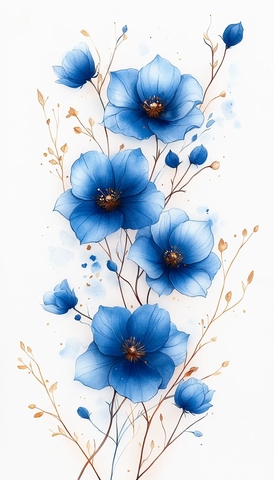 蓝莲花婚礼请柬框