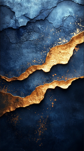 蓝金水波纹