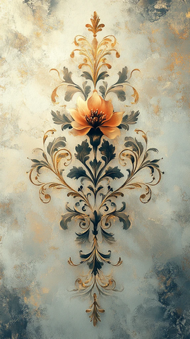 灰白渐变金纹背景