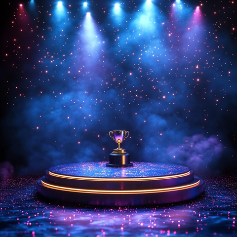 金色讲台星光蓝紫光