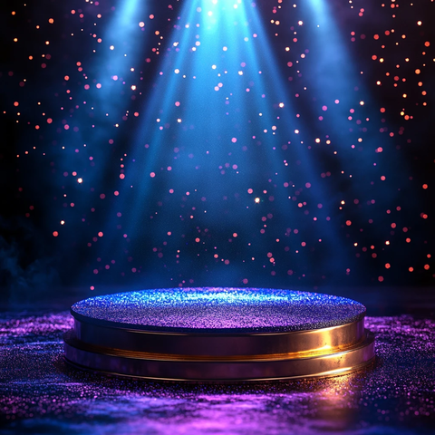 金色讲台星光蓝紫光