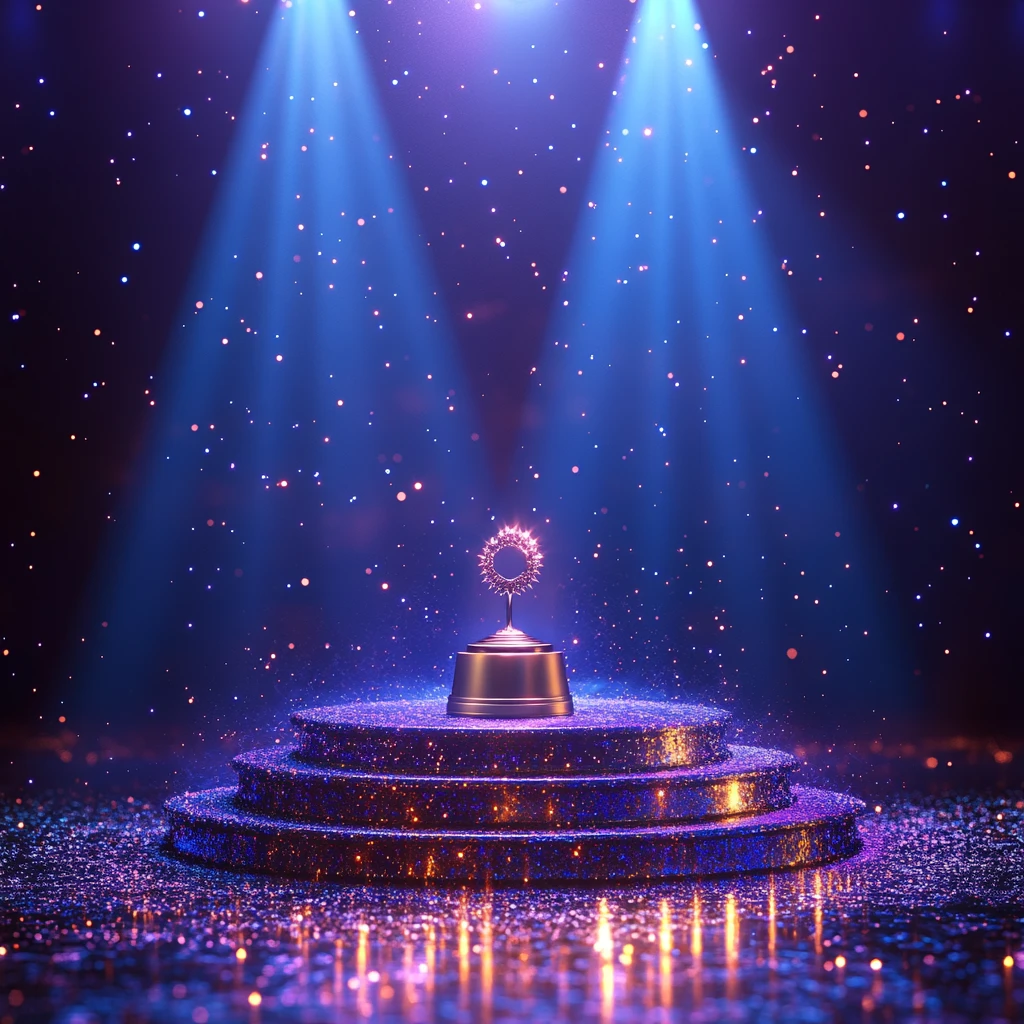 金色讲台星光蓝紫光