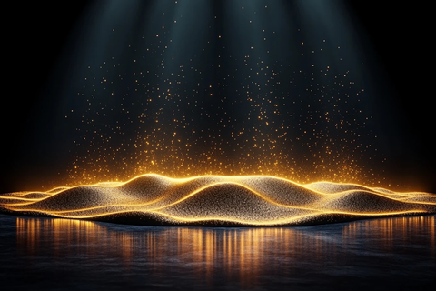 金色颁奖台灯光效果