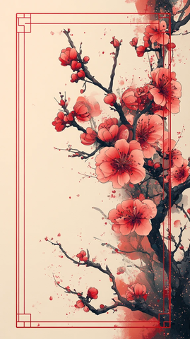 中式花卉边框设计