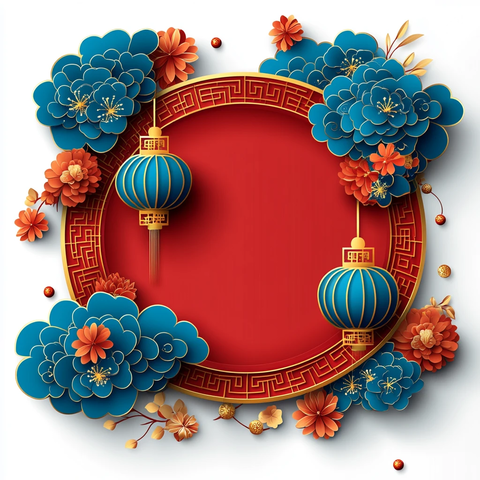 喜庆花灯剪纸图