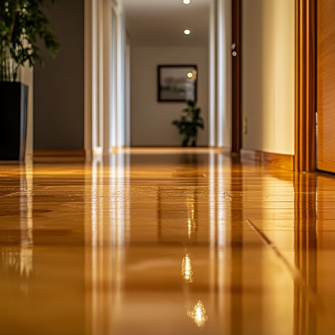 地板清理后视角