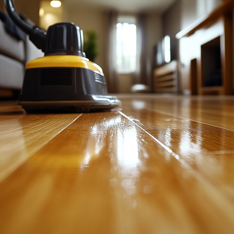 地板清理后视角