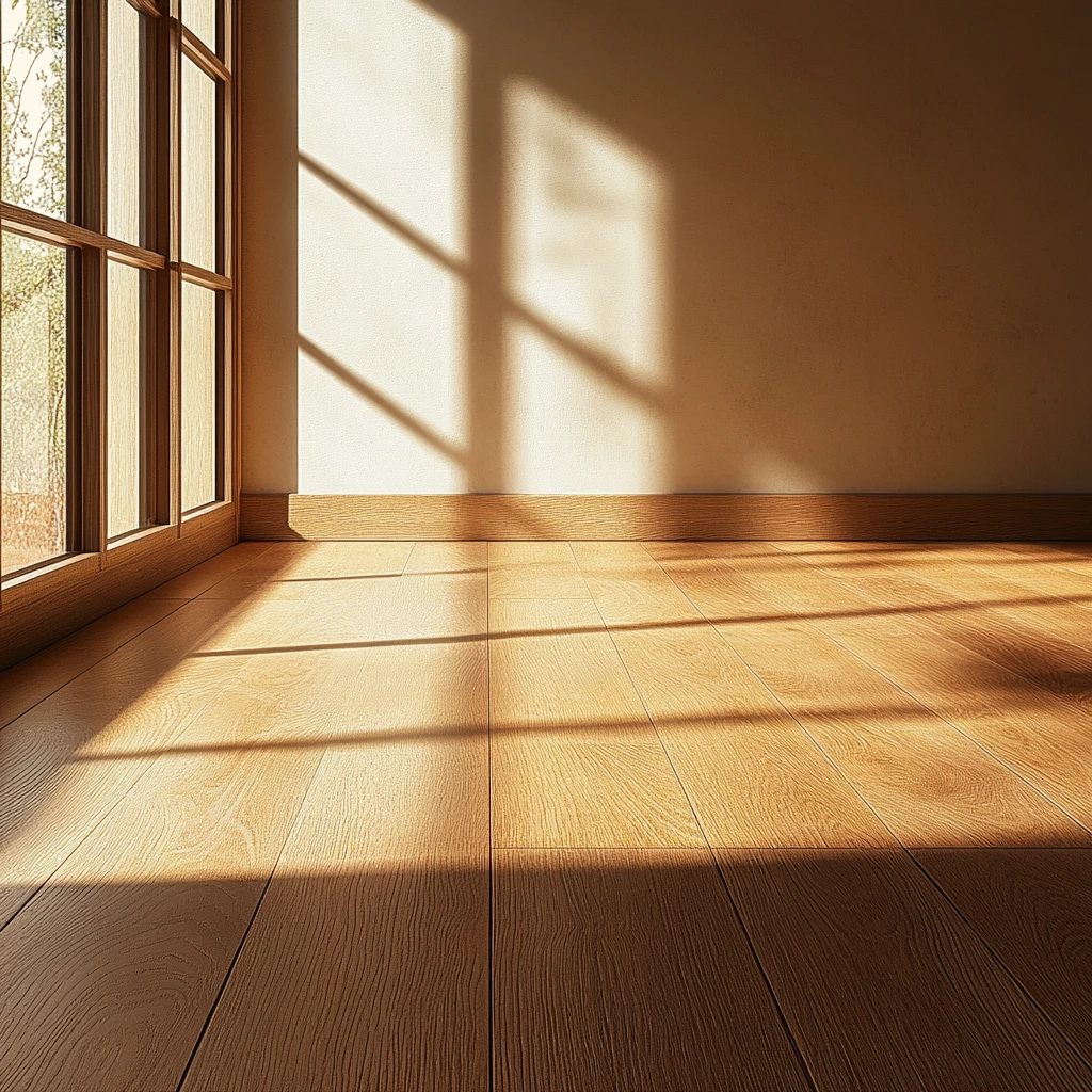 木地板阳光窗边