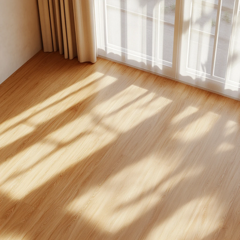 木地板阳光窗边