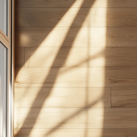 木地板阳光窗边