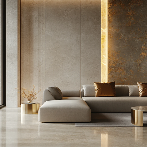 浅米白金色墙面