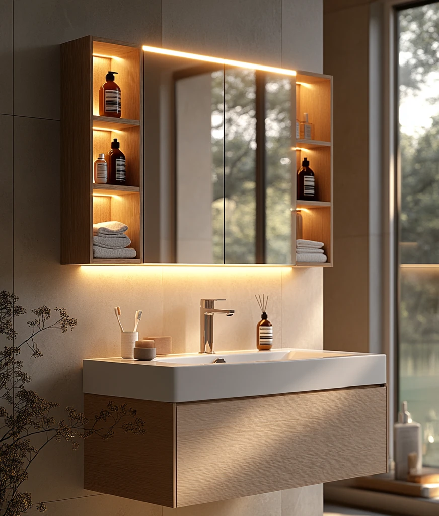 白色浴室挂墙柜