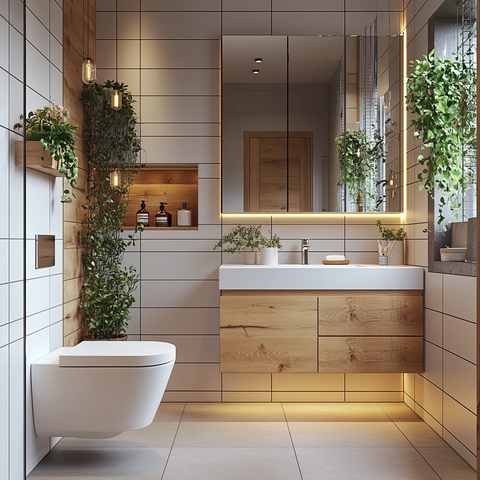 马桶与镜中倒影