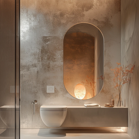 马桶与镜中倒影