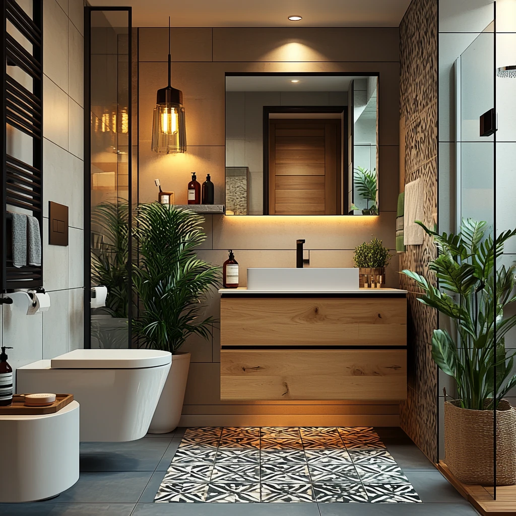 马桶与镜中倒影