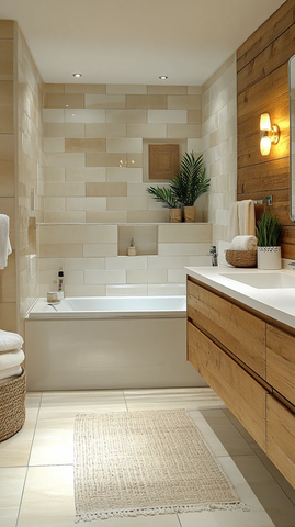 木质镜面浴室空间