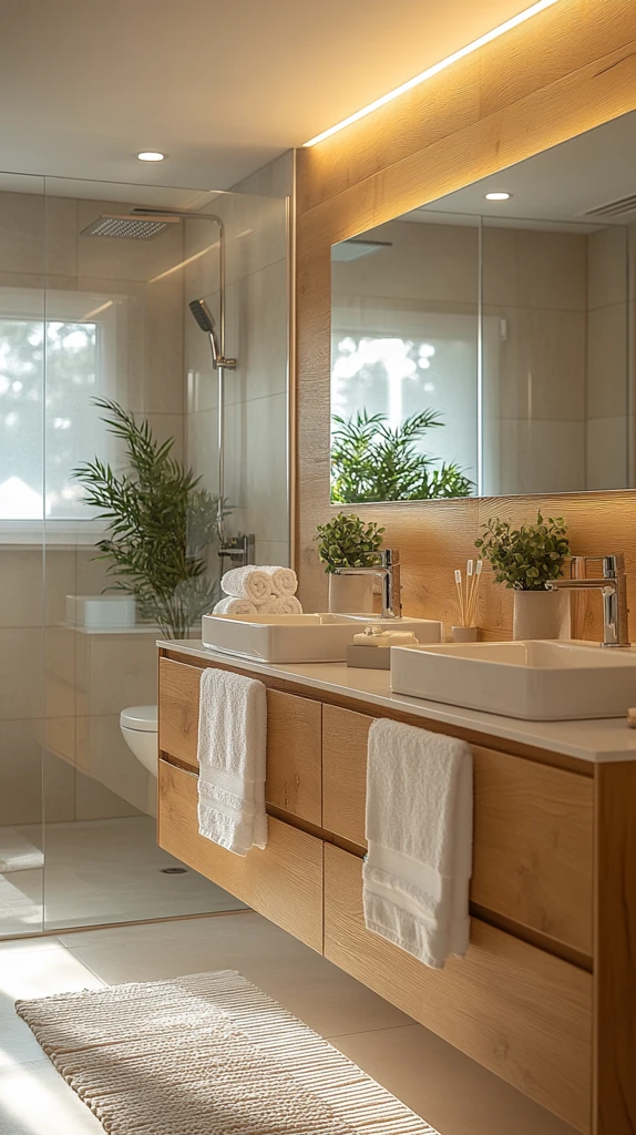 木质镜面浴室空间