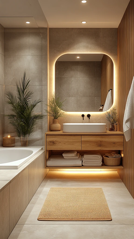 木质镜面浴室空间