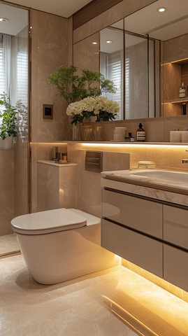 现代浴室与智能马桶