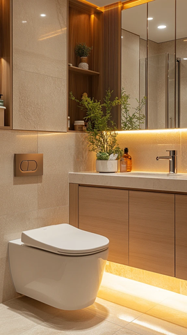 现代浴室与智能马桶