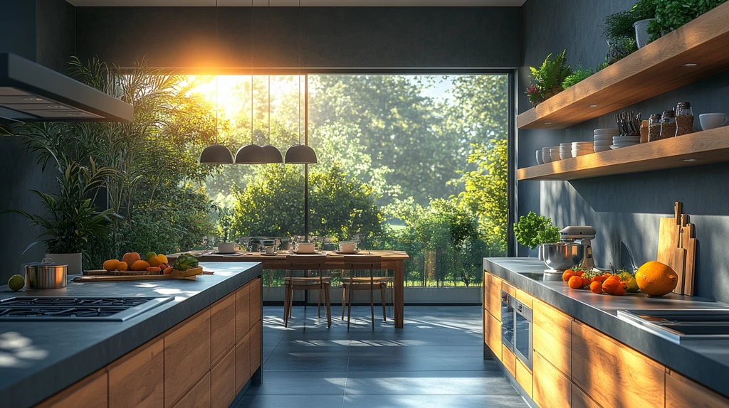 现代厨房用餐空间