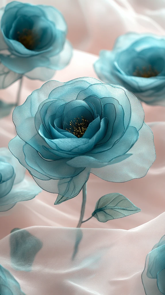 粉白面料上的玫瑰花纹